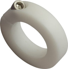 Climax Metal Products - 1-1/4" Bore, Plastic, One Piece One Piece Split Shaft Collar - 2-1/16" Outside Diam, 1/2" Wide - Exact Tooling