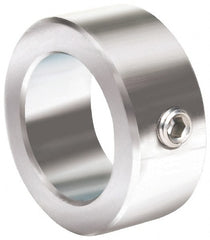 Climax Metal Products - 2-9/16" Bore, Stainless Steel, One Piece Solid Set Screw Collars - 3-3/4" Outside Diam, 1-1/8" Wide - Exact Tooling