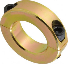 Climax Metal Products - 1-1/8" Bore, Steel, Two Piece Clamping Shaft Collar - 1-7/8" Outside Diam, 1/2" Wide - Exact Tooling