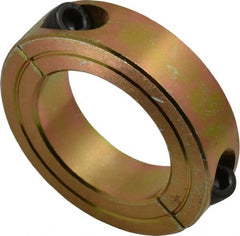 Climax Metal Products - 1-7/16" Bore, Steel, Two Piece Clamping Shaft Collar - 2-1/4" Outside Diam, 9/16" Wide - Exact Tooling