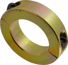 Climax Metal Products - 1-1/2" Bore, Steel, Two Piece Clamping Shaft Collar - 2-3/8" Outside Diam, 9/16" Wide - Exact Tooling