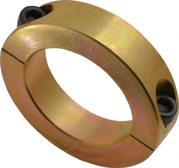 Climax Metal Products - 2" Bore, Steel, Two Piece Clamping Shaft Collar - 3" Outside Diam, 11/16" Wide - Exact Tooling