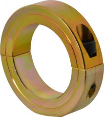 Climax Metal Products - 2-3/16" Bore, Steel, Two Piece Clamping Shaft Collar - 3-1/4" Outside Diam, 3/4" Wide - Exact Tooling