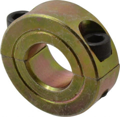 Climax Metal Products - 9/16" Bore, Steel, Two Piece Clamping Shaft Collar - 1-1/8" Outside Diam, 7/16" Wide - Exact Tooling