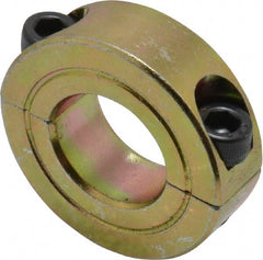 Climax Metal Products - 11/16" Bore, Steel, Two Piece Clamping Shaft Collar - 1-3/8" Outside Diam, 7/16" Wide - Exact Tooling