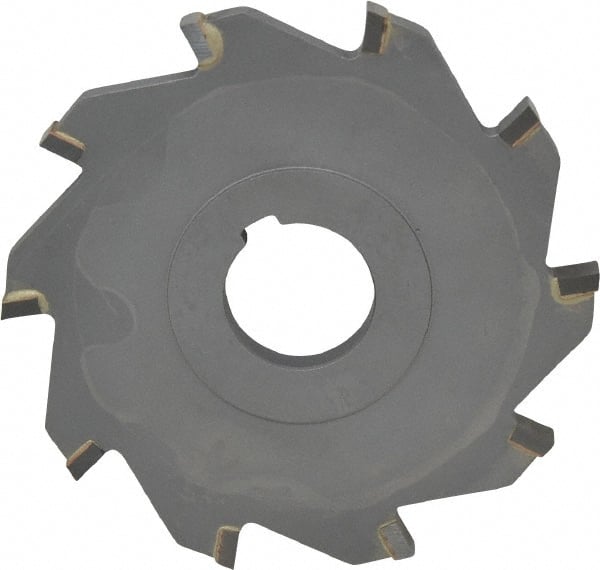 Made in USA - 4" Diam x 5/16" Width of Cut, 10 Teeth, Carbide Tipped Side Milling Cutter - Straight Teeth, Uncoated - Exact Tooling