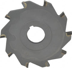 Made in USA - 4" Diam x 5/16" Width of Cut, 10 Teeth, Carbide Tipped Side Milling Cutter - Straight Teeth, Uncoated - Exact Tooling