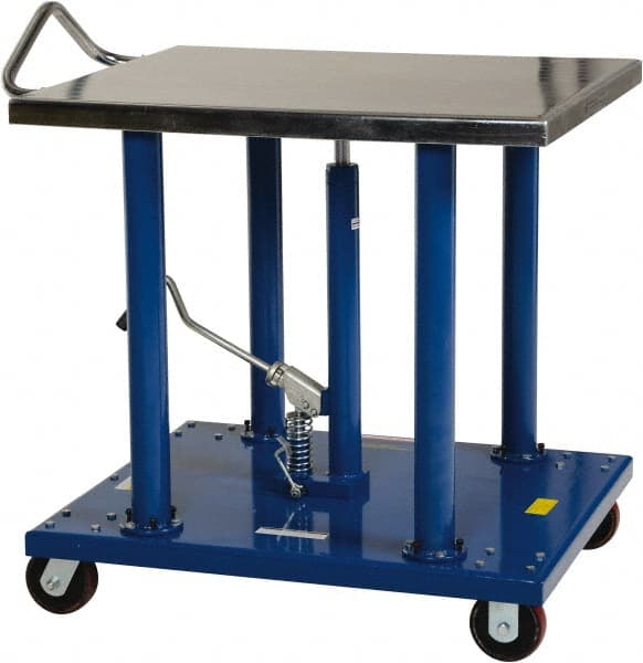 Vestil - 2,000 Lb Capacity Manual Post Work Platform - 36" to 54" Lift Height, 36" Platform Length x 30" Platform Width - Exact Tooling
