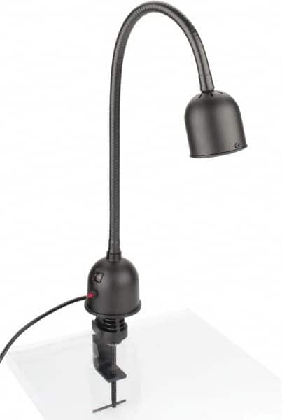 Electrix - 12 VDC, 3.7 to 6 Watt, Spot with Gooseneck Machine Light - Clamp Mount, 9 Ft. Cord, 3 Inch Light Diameter, Black - Exact Tooling