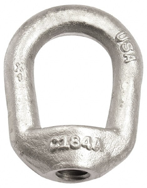Gibraltar - 3,600 Lb Capacity, 5/8-11 Thread, Self Colored, Carbon Steel Regular Duty Lifting Eye Nut - Grade C-1030, 3-3/16" High, 1-1/2" Inside & 2-1/2" Outside Eye Diam, 2-1/2" Bell/Base Width - Exact Tooling