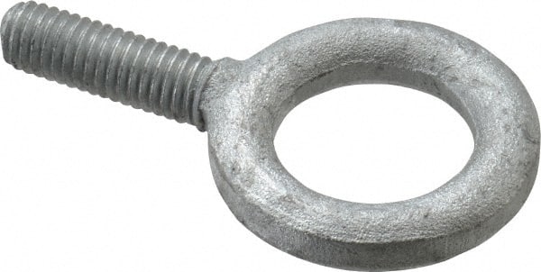 Gibraltar - 1,400 Lb Capacity, Forged Steel, 3/8-16 Thread, Fixed Lifting Eye Bolt - Fully Threaded, 1-1/4" Shank, 1-1/4" Thread Length, No Shoulder - Exact Tooling