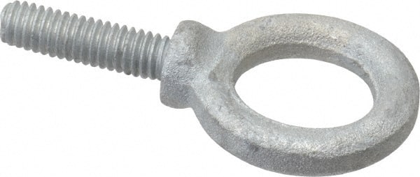 Gibraltar - 900 Lb Capacity, Forged Steel, 5/16-18 Thread, Fixed Lifting Eye Bolt - Fully Threaded, 1-1/8" Shank, 1-1/8" Thread Length, Shoulder - Exact Tooling