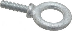 Gibraltar - 1,400 Lb Capacity, Forged Steel, 3/8-16 Thread, Fixed Lifting Eye Bolt - Fully Threaded, 1-1/4" Shank, 1-1/4" Thread Length, Shoulder - Exact Tooling