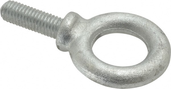 Gibraltar - 2,600 Lb Capacity, Forged Steel, 1/2-13 Thread, Fixed Lifting Eye Bolt - Fully Threaded, 1-1/2" Shank, 1-1/2" Thread Length, Shoulder - Exact Tooling