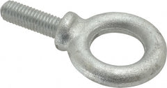 Gibraltar - 2,600 Lb Capacity, Forged Steel, 1/2-13 Thread, Fixed Lifting Eye Bolt - Fully Threaded, 1-1/2" Shank, 1-1/2" Thread Length, Shoulder - Exact Tooling