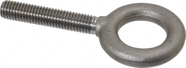 Gibraltar - 2,600 Lb Capacity, Steel, 1/2-13 Thread, Lifting Eye Bolt - Fully Threaded, 2-1/2" Shank, 2-1/2" Thread Length, No Shoulder - Exact Tooling