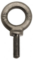 Gibraltar - 7,000 Lb Capacity, Forged Steel, 7/8-9 Thread, Fixed Lifting Eye Bolt - Fully Threaded, 3" Shank, 3" Thread Length, Shoulder - Exact Tooling