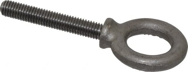 Gibraltar - 2,600 Lb Capacity, Forged Steel, 1/2-13 Thread, Fixed Lifting Eye Bolt - Fully Threaded, 3" Shank, 3" Thread Length, Shoulder - Exact Tooling