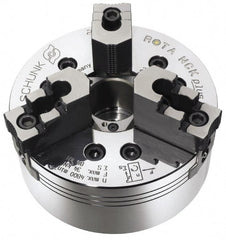 Schunk - 3 Jaws, 10" Chuck Diam, A2-6 Mount, 2.953" Through Hole, Hydraulic Power Lathe Chuck - 24,593 Lb Force per Jaw, 4,200 RPM, Steel Body - Exact Tooling