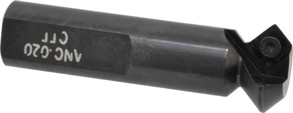 Cutting Tool Technologies - 45° Lead Angle, 1" Max Cut Diam, 0.54" Min Cut Diam, 0.22" Max Depth of Cut, Indexable Chamfer and Angle End Mill - 1 Insert, SPEH 322 Insert Style, 3" Overall Length, Straight Shank - Exact Tooling