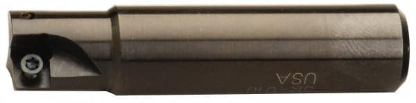 Cutting Tool Technologies - 1-1/4" Cut Diam, 0.37" Max Depth of Cut, 3/4" Shank Diam, 3" OAL, Indexable Square Shoulder End Mill - SNMC 333B Inserts, Weldon Shank, Through Coolant - Exact Tooling