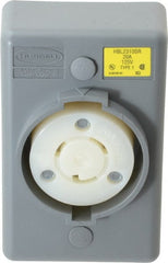 Hubbell Wiring Device-Kellems - 125 VAC, 20 Amp, L5-20R NEMA, Self Grounding Receptacle - 2 Poles, 3 Wire, Female End, Gray - Exact Tooling