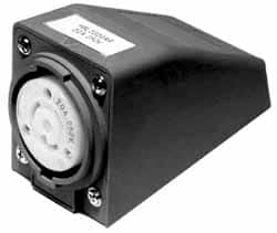 Hubbell Wiring Device-Kellems - 125/250 VAC, 20 Amp, L14-20R NEMA, Self Grounding Receptacle - 3 Poles, 4 Wire, Female End, Gray - Exact Tooling