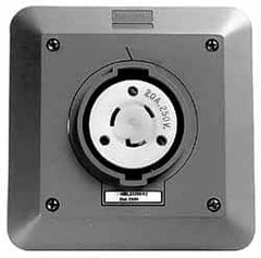 Hubbell Wiring Device-Kellems - 120/208 VAC, 20 Amp, L21-20R NEMA, Self Grounding Receptacle - 4 Poles, 5 Wire, Female End, Gray - Exact Tooling