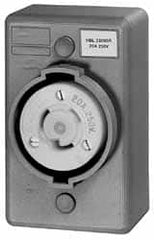 Hubbell Wiring Device-Kellems - 277 VAC, 20 Amp, L7-20R NEMA, Self Grounding Receptacle - 2 Poles, 3 Wire, Female End, Gray - Exact Tooling