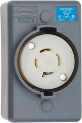 Hubbell Wiring Device-Kellems - 250 VAC, 20 Amp, L15-20R NEMA, Self Grounding Receptacle - 3 Poles, 4 Wire, Female End, Gray - Exact Tooling