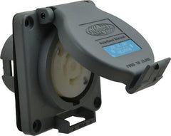 Hubbell Wiring Device-Kellems - 250 VAC, 20 Amp, L15-20R NEMA, Self Grounding Receptacle - 3 Poles, 4 Wire, Female End, Gray - Exact Tooling