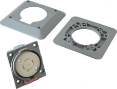 Hubbell Wiring Device-Kellems - 480 VAC, 20 Amp, L16-20R NEMA, Self Grounding Receptacle - 3 Poles, 4 Wire, Female End, Gray - Exact Tooling