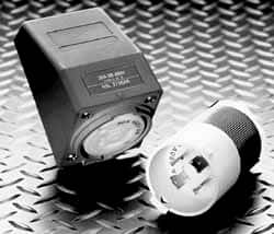 Hubbell Wiring Device-Kellems - 120/208 VAC, 30 Amp, L21-30R NEMA, Self Grounding Receptacle - 4 Poles, 5 Wire, Female End, Gray - Exact Tooling