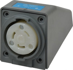 Hubbell Wiring Device-Kellems - 250 VAC, 30 Amp, L6-30R NEMA, Self Grounding Receptacle - 2 Poles, 3 Wire, Female End, Gray - Exact Tooling