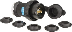 Hubbell Wiring Device-Kellems - 250 VAC, 30 Amp, L6-30P Configuration, Industrial Grade, Self Grounding Plug - 1 Phase, 2 Poles, IP66, 0.36 to 0.93 Inch Cord Diameter - Exact Tooling