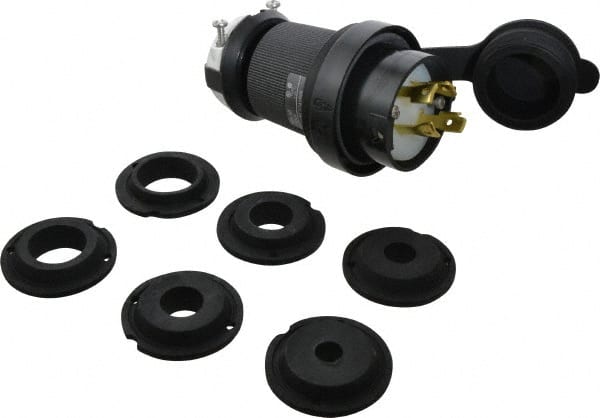 Hubbell Wiring Device-Kellems - 600 VAC, 30 Amp, L17-30P Configuration, Industrial Grade, Self Grounding Plug - 3 Phase, 3 Poles, IP66, 0.35 to 1.15 Inch Cord Diameter - Exact Tooling