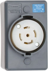 Hubbell Wiring Device-Kellems - 120/208 VAC, 30 Amp, L21-30R NEMA, Self Grounding Receptacle - 4 Poles, 5 Wire, Female End, Gray - Exact Tooling