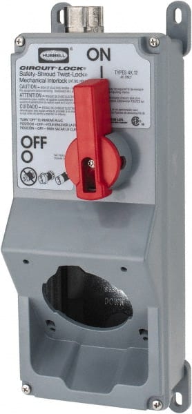 Hubbell Wiring Device-Kellems - 1 Phase, Enclosed Nonfused Cam & Disconnect Switch - Thermoplastic - Exact Tooling
