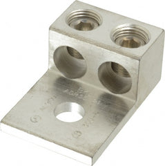 Thomas & Betts - 6 AWG Noninsulated Compression Connection Rectangle Ring Terminal - 1/2" Stud, 2-7/8" OAL x 1.9219" Wide, Tin Plated Aluminum Contact - Exact Tooling