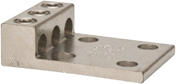 Thomas & Betts - 6 AWG Noninsulated Compression Connection Rectangle Ring Terminal - 1/2" Stud, 4-3/16" OAL x 2-13/16" Wide, Tin Plated Aluminum Contact - Exact Tooling