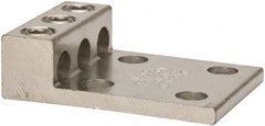 Thomas & Betts - 6 AWG Noninsulated Compression Connection Rectangle Ring Terminal - 1/2" Stud, 4-3/16" OAL x 2-13/16" Wide, Tin Plated Aluminum Contact - Exact Tooling