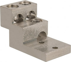Thomas & Betts - 2 AWG Noninsulated Compression Connection Square Ring Terminal - 3/8" Stud, 4-29/32" OAL x 2-1/2" Wide, Tin Plated Aluminum Contact - Exact Tooling