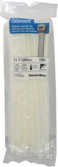 Thomas & Betts - 11.1" Long Natural (Color) Nylon Standard Cable Tie - 50 Lb Tensile Strength, 1.35mm Thick, 2" Max Bundle Diam - Exact Tooling