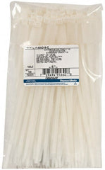 Thomas & Betts - 7-1/2" Long Natural (Color) Nylon Standard Cable Tie - 50 Lb Tensile Strength, 1.34mm Thick, 1-3/4" Max Bundle Diam - Exact Tooling