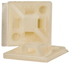 Thomas & Betts - Natural (Color), Nylon, Four Way Cable Tie Mounting Base - 3/4" Long x 0.205" High x 3/4" Wide Adhesive Back, Screw Size 6 - Exact Tooling