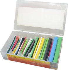 3M - 133 Piece, Black, Blue, Clear, Green, Red, White and Yellow, Heat Shrink Electrical Tubing Kit - 2:1 Shrink Ratio, Corrosion, Fire, Fungus, Solvent, and Split Resistant, Polyolefin - Exact Tooling