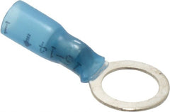 3M - 16-14 AWG Partially Insulated Crimp Connection Circular Ring Terminal - 3/8" Stud, 1.1" OAL x 0.56" Wide, Copper Contact - Exact Tooling