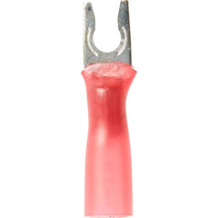 3M - #6 Stud, 22 to 16 AWG Compatible, Partially Insulated, Crimp Connection, Locking Fork Terminal - Exact Tooling