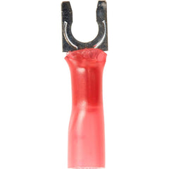 3M - #8 Stud, 22 to 16 AWG Compatible, Partially Insulated, Crimp Connection, Locking Fork Terminal - Exact Tooling