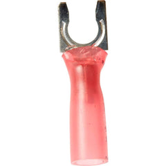 3M - #10 Stud, 22 to 16 AWG Compatible, Partially Insulated, Crimp Connection, Locking Fork Terminal - Exact Tooling